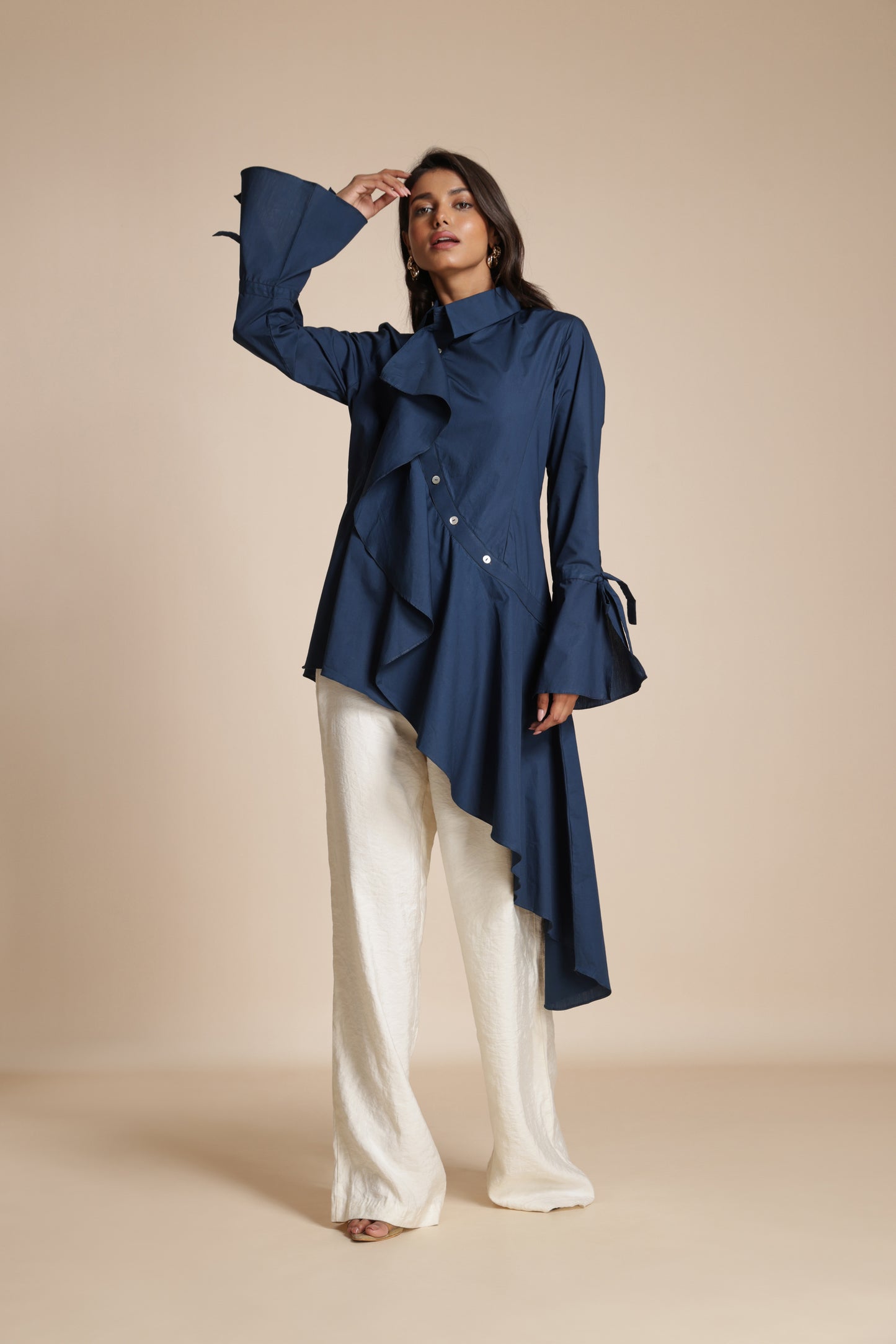 Asymmetric Ruffle Shirt