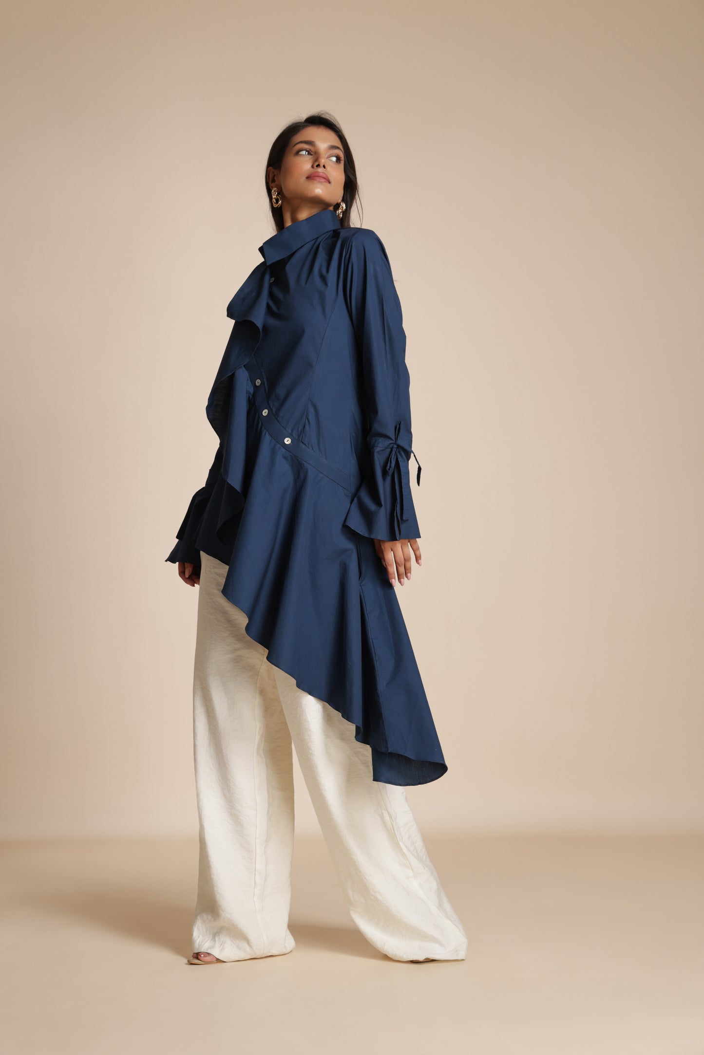 Asymmetric Ruffle Shirt