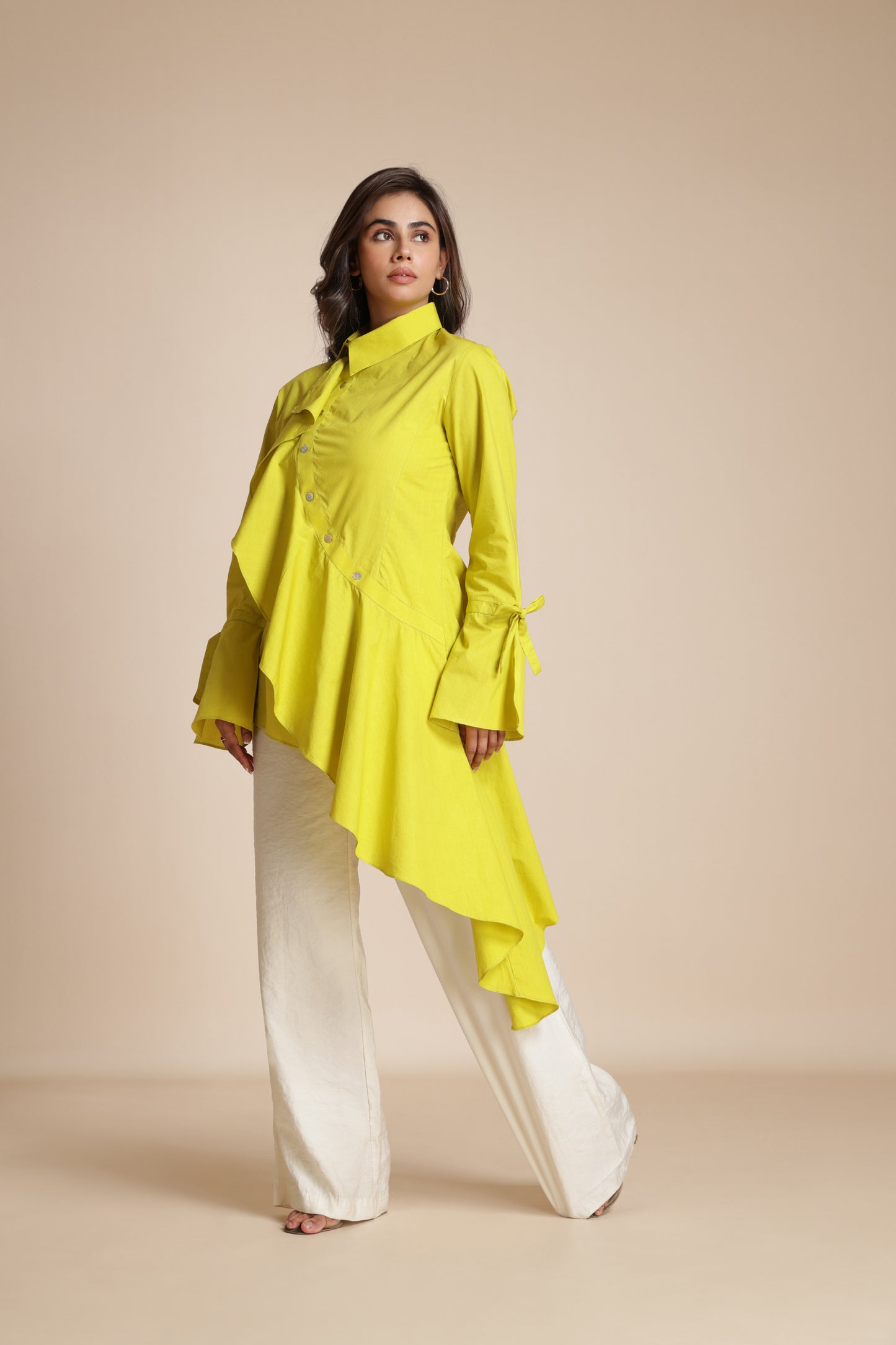 Asymmetric Ruffle Shirt