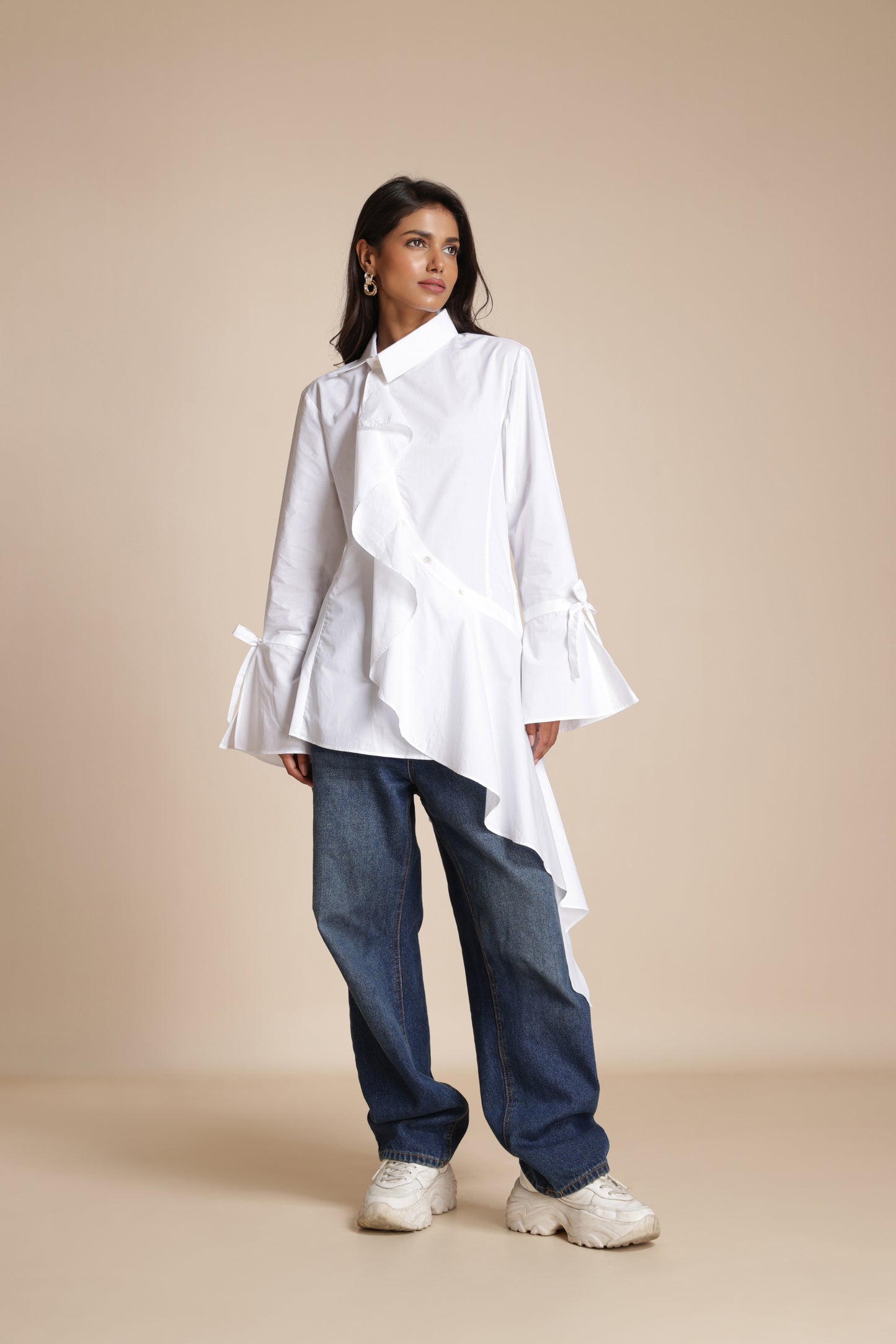 Asymmetric Ruffle Shirt