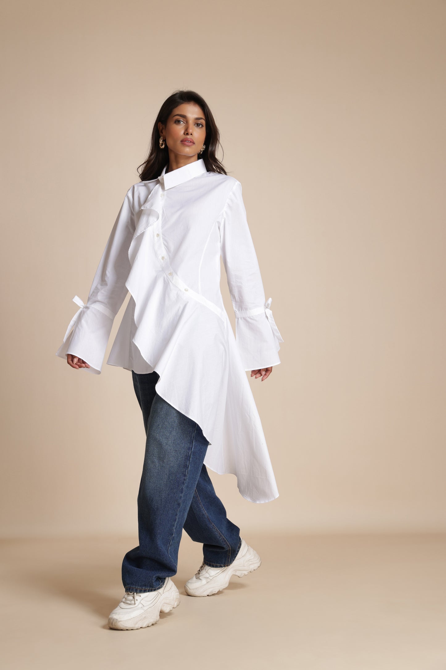 Asymmetric Ruffle Shirt