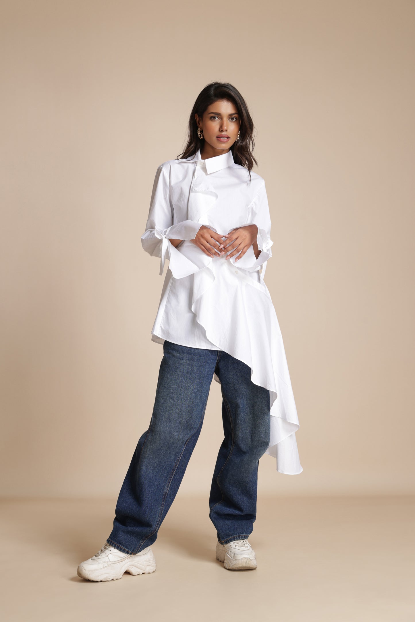 Asymmetric Ruffle Shirt