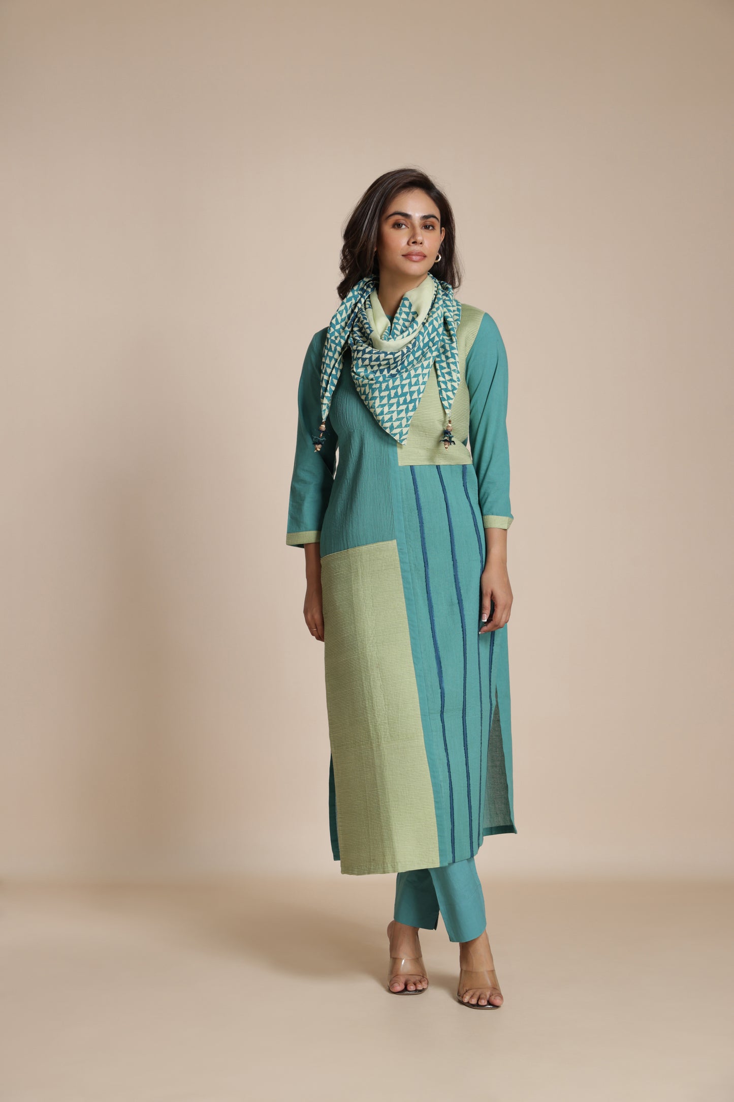 Gridwork Pintuck Kurta