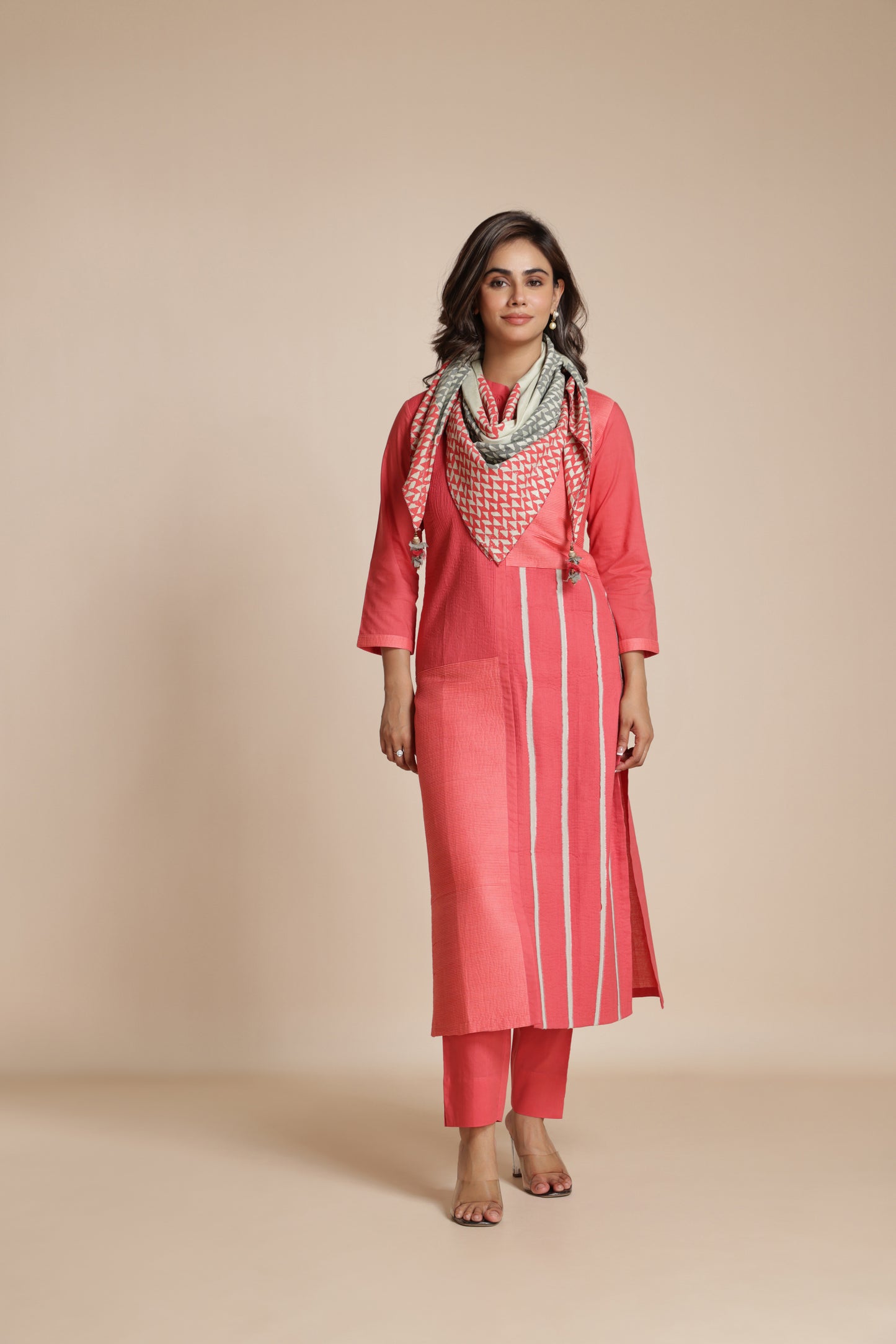 Gridwork Pintuck Kurta