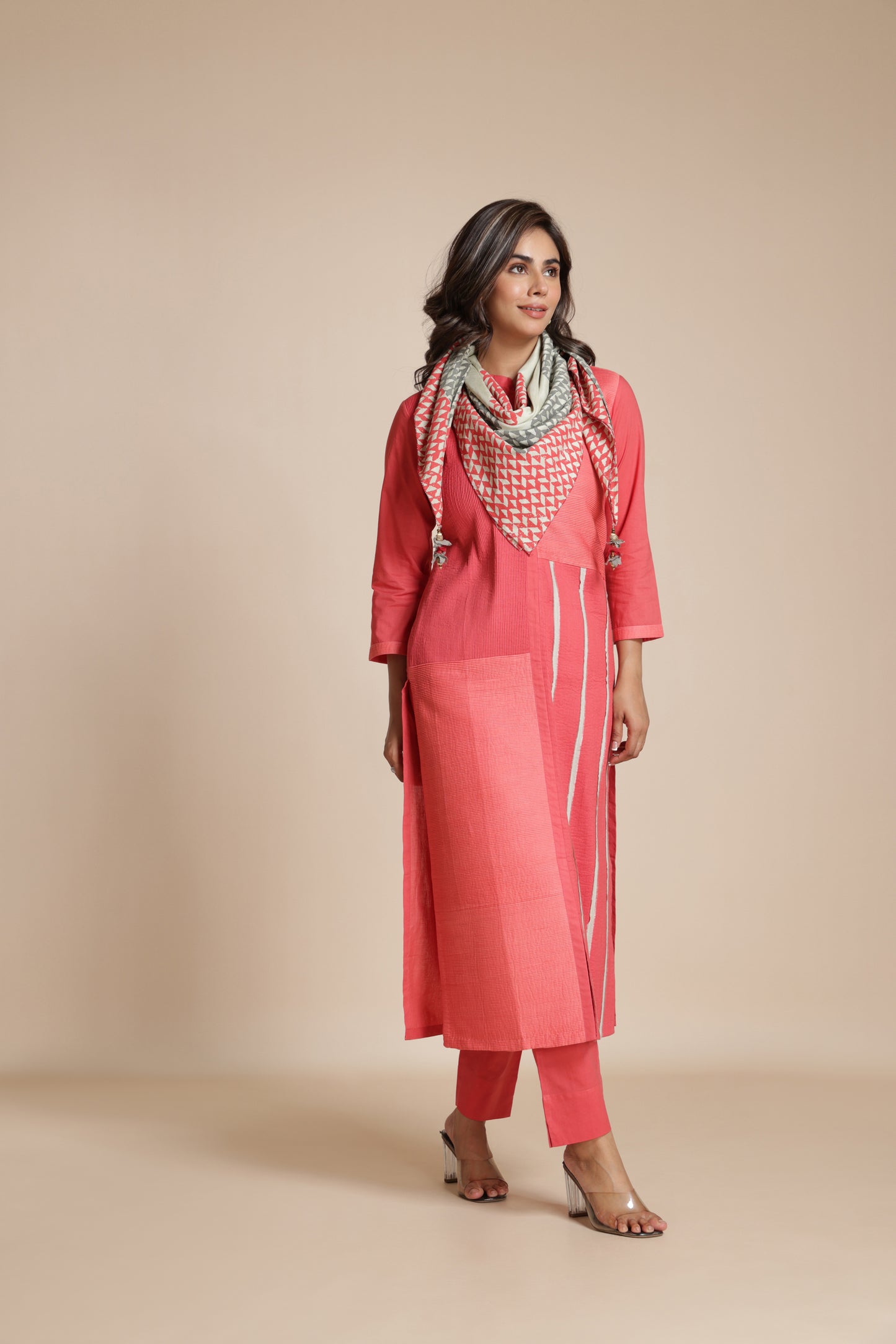 Gridwork Pintuck Kurta