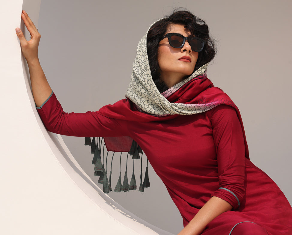 Red Kurti Set from Wearspree