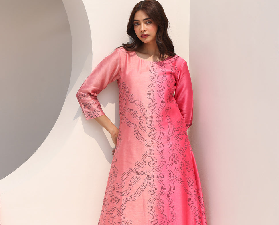 Pink Hand-Block Printed dress