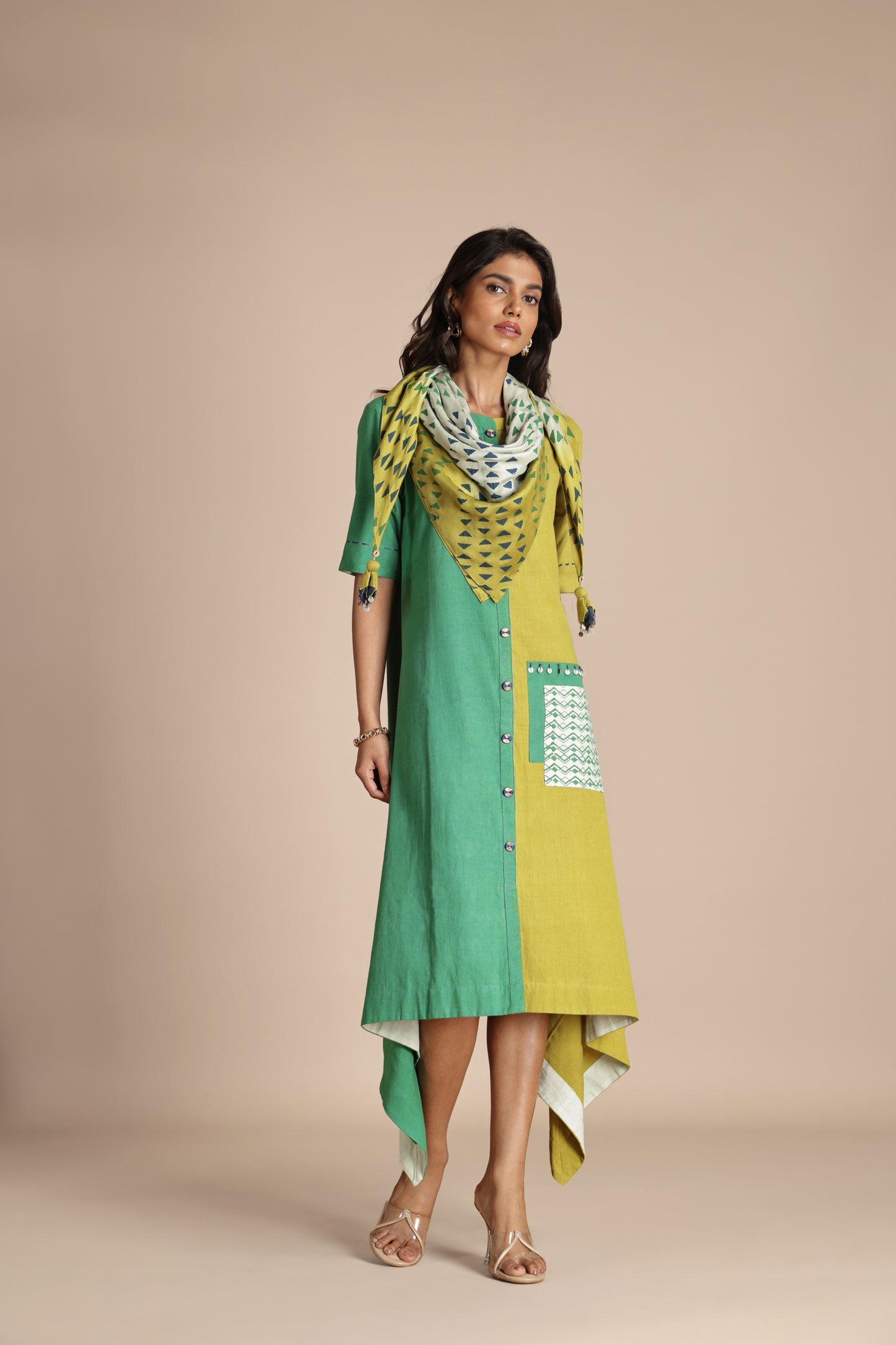 Two-Tone Pocket Dress