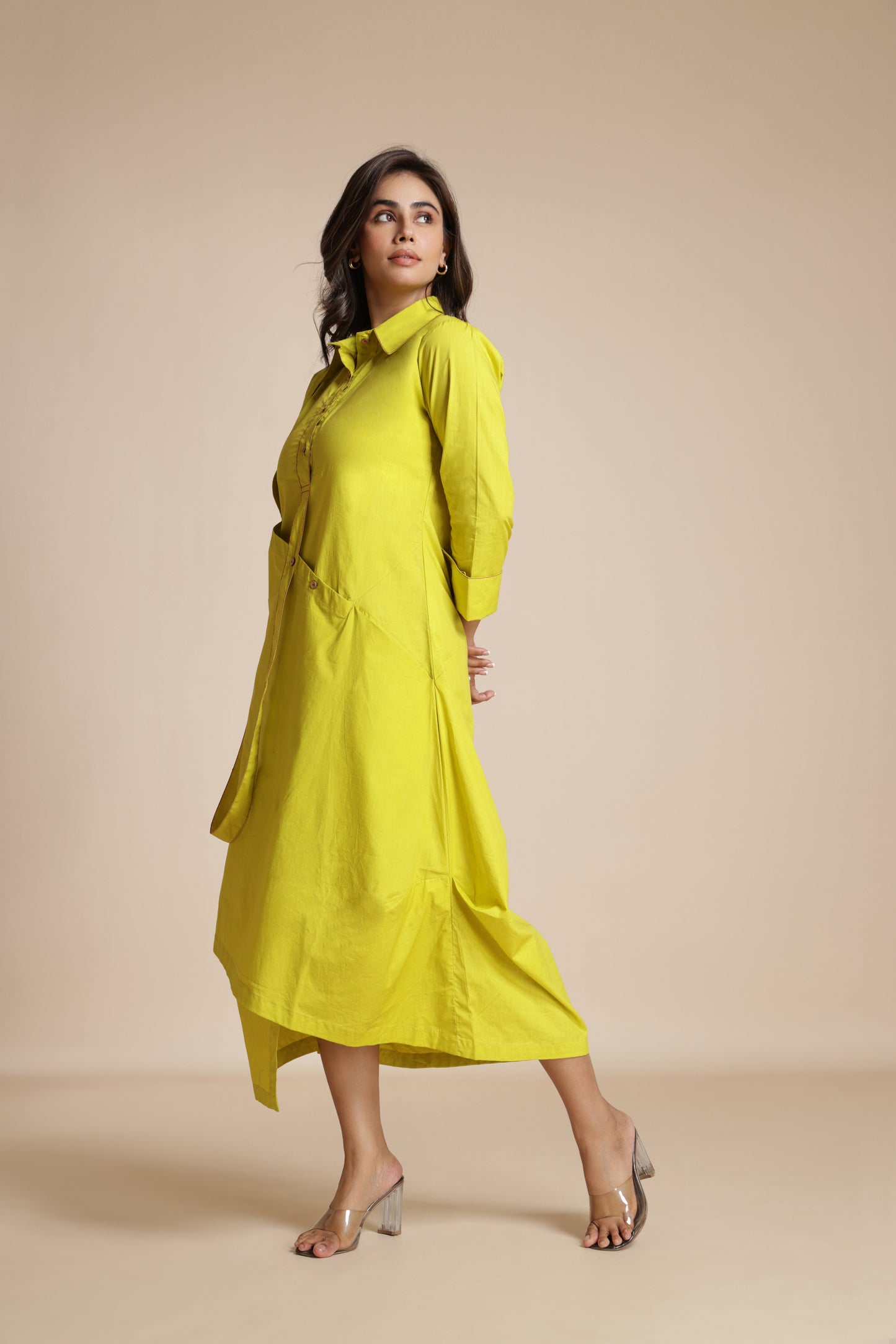 Contour Collar Shirt Dress