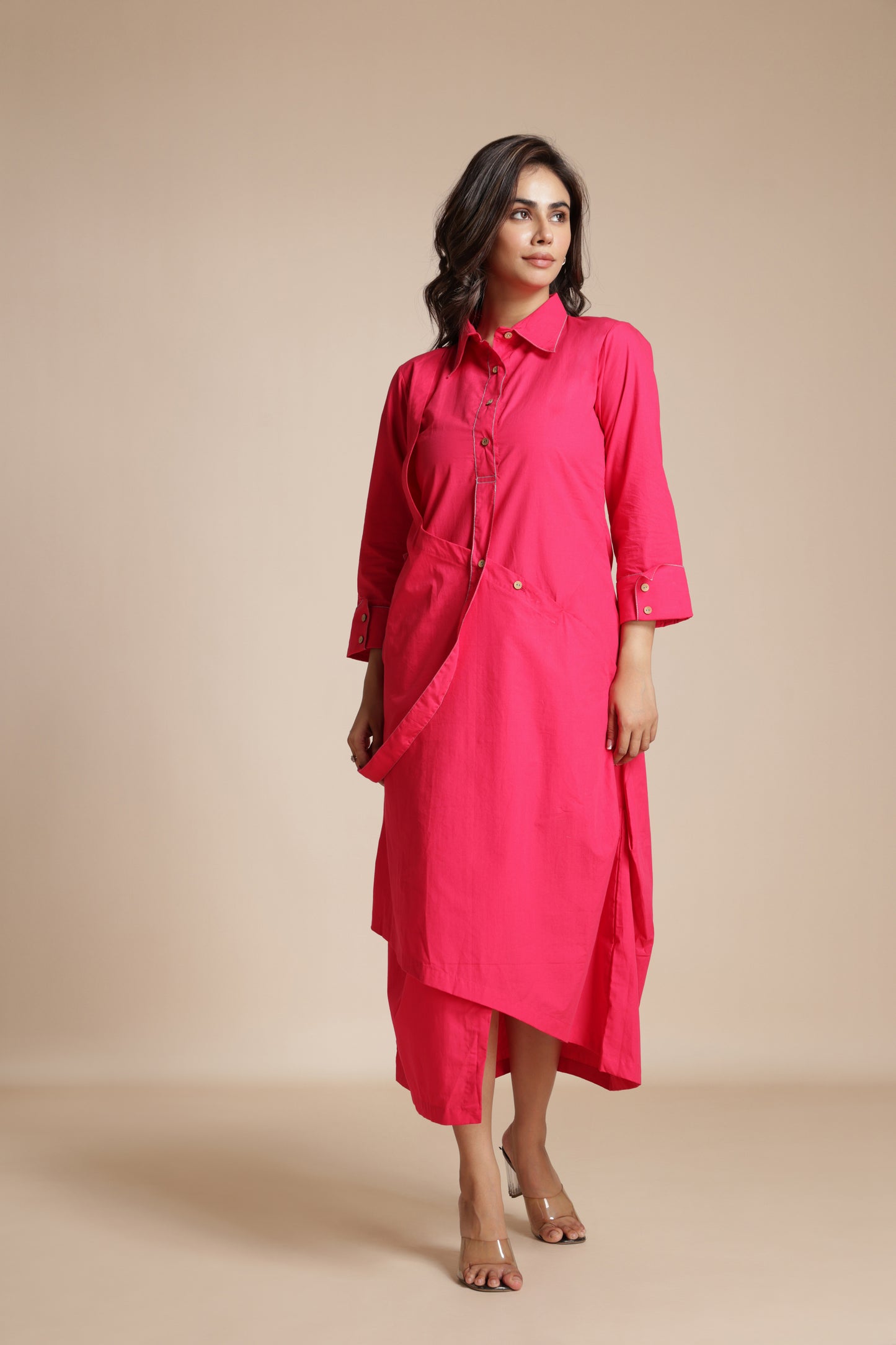 Contour Collar Shirt Dress