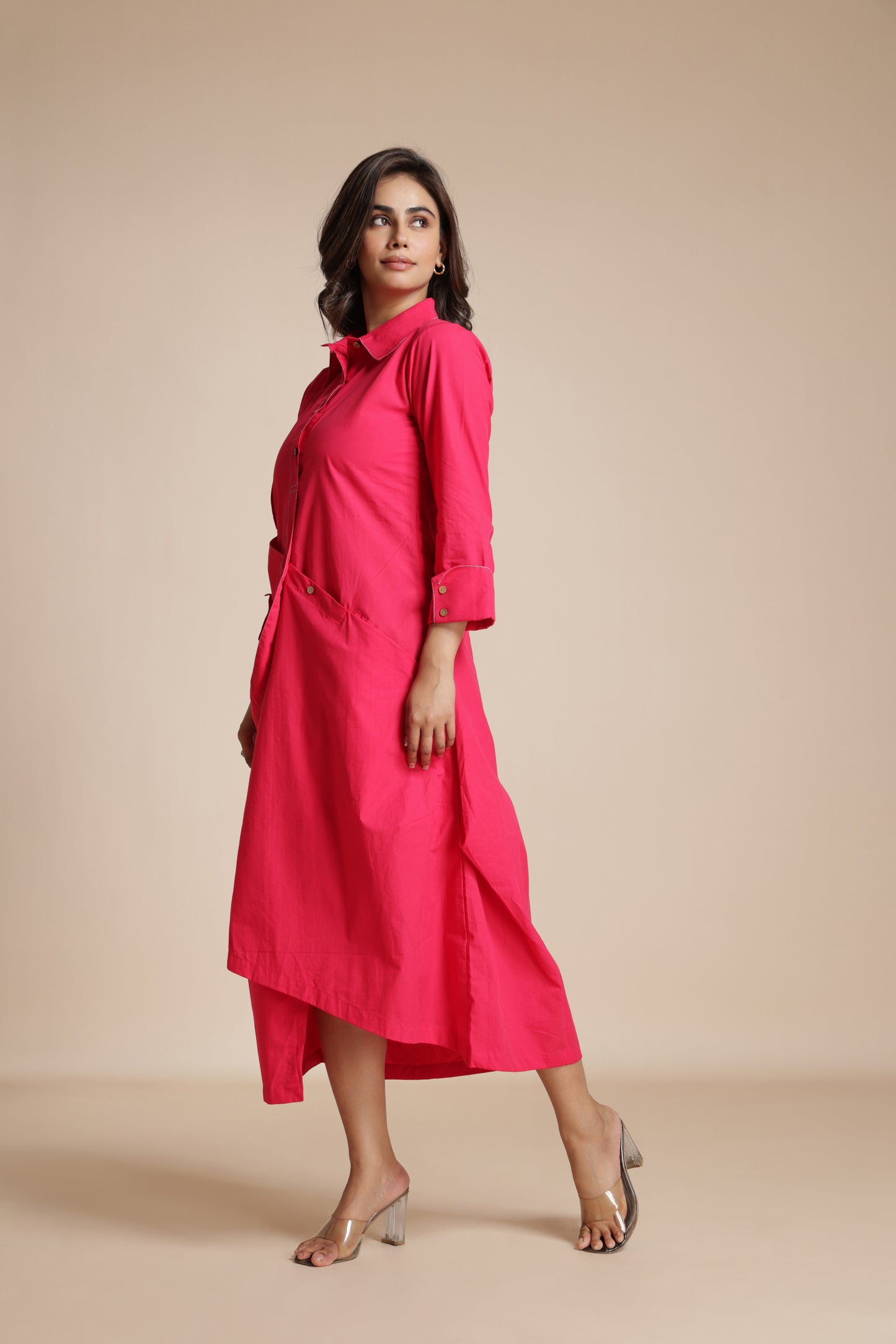 Contour Collar Shirt Dress
