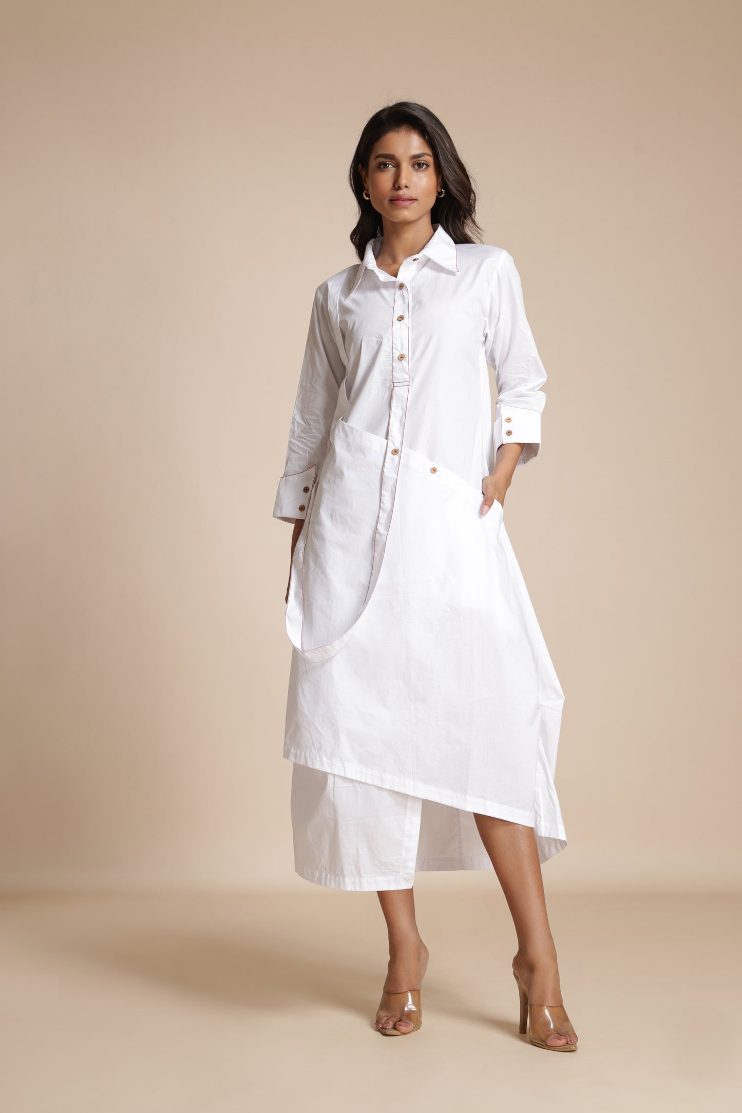 Contour Collar Shirt Dress