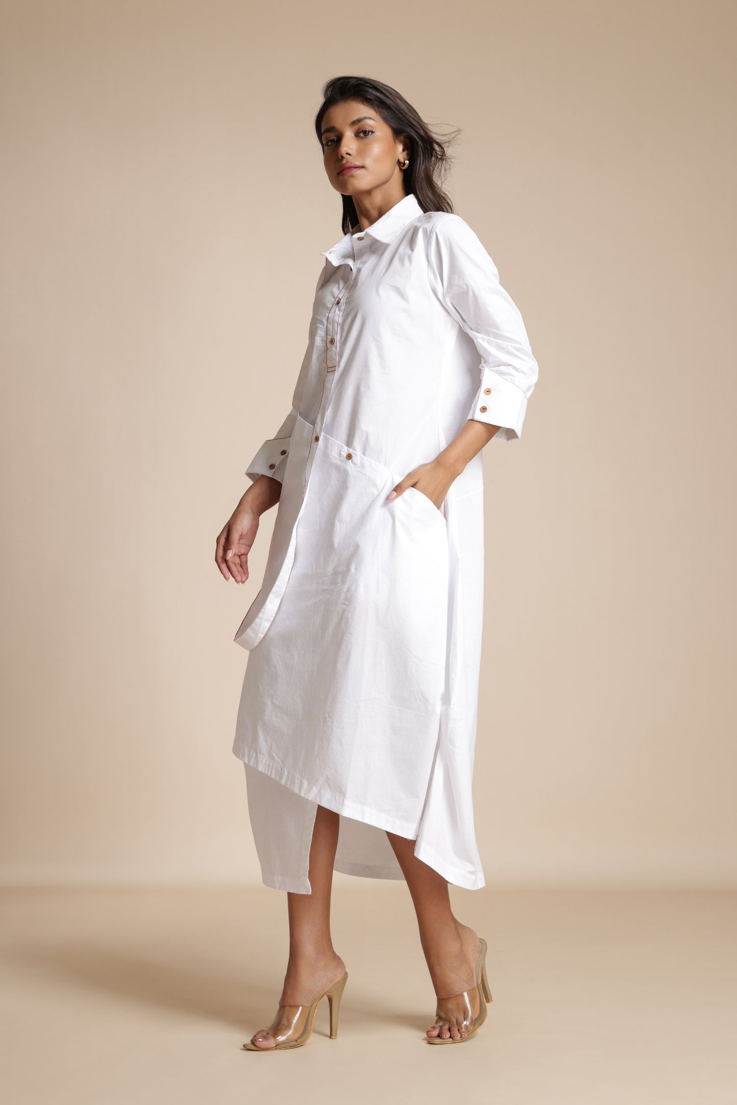 Contour Collar Shirt Dress