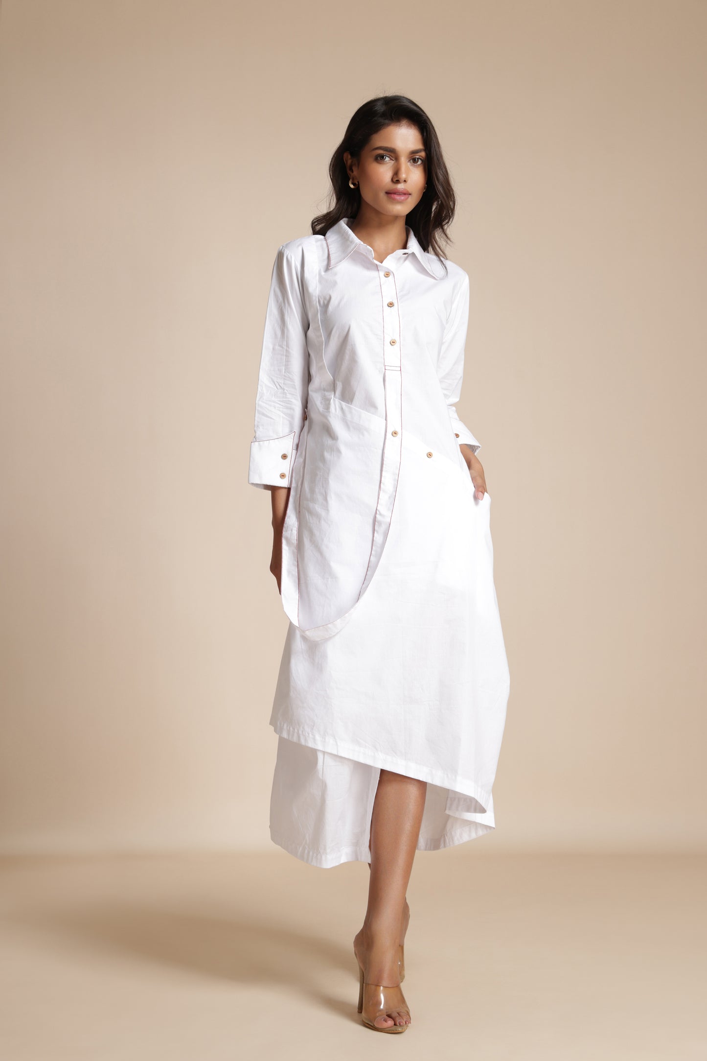 Contour Collar Shirt Dress