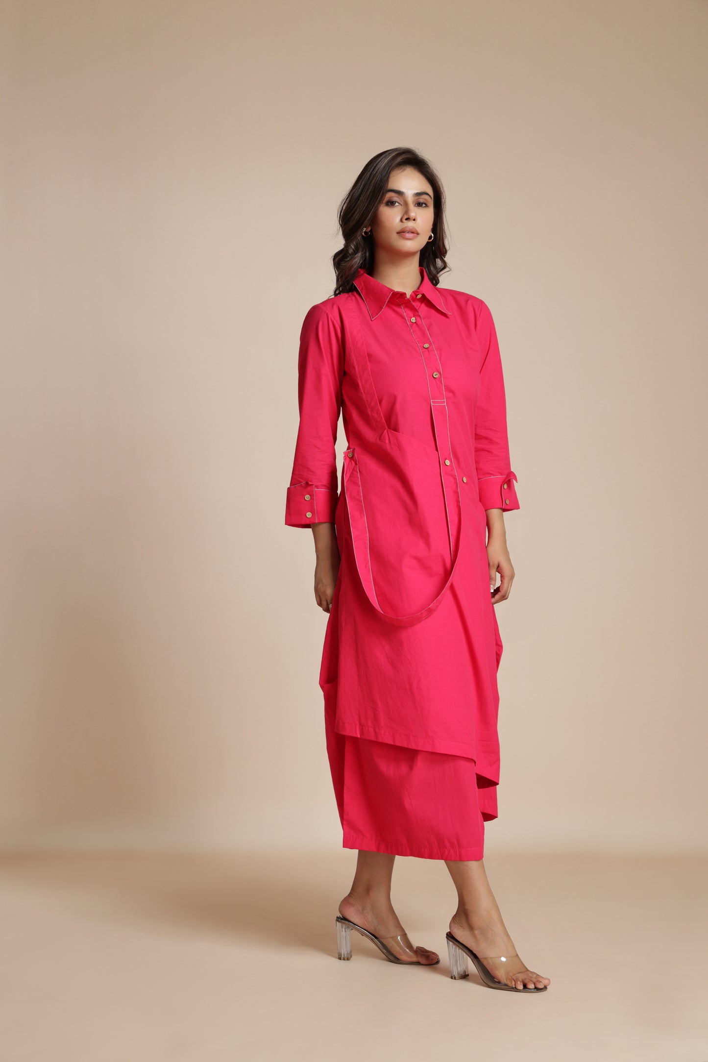 Contour Collar Shirt Dress
